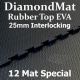 Rubber Top EVA – Interlocking – 25mm Diamond Mat –12 Mat Special