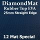 Rubber Top EVA–Straight Edge–25mm Diamond Mat–12 Mat Special