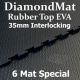 Rubber Top EVA – Interlocking – 35mm Diamond Mat – 6 Mat Special